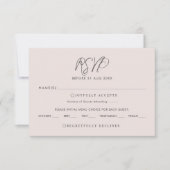 Carte de réponse du Mariage RSVP pour calligraphie (Devant)
