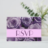 Carte de réponse du Mariage RSVP Rose violet (Debout devant)
