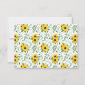 Carte de réponse du Mariage RSVP Sunflowers Greene (Dos)