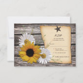 Carte de réponse du Mariage Rustic Sunflower - Rev (Devant)