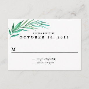 Carte de réponse du Mariage Rustic Wreath Greenery