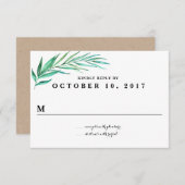 Carte de réponse du Mariage Rustic Wreath Greenery (Devant / Derrière)