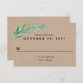 Carte de réponse du Mariage Rustic Wreath Greenery (Devant / Derrière)