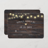 Carte de réponse du Mariage Rustique (Devant / Derrière)