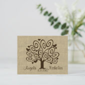 Carte de réponse du Mariage Tree Hearts (Debout devant)