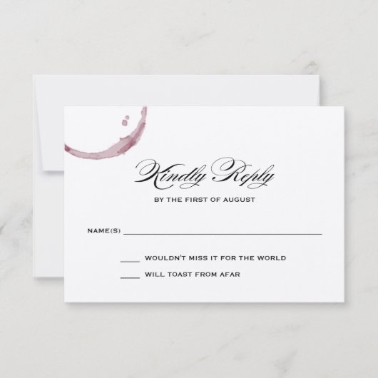 Carte de réponse du Mariage Vineyard Vineyard (Devant)