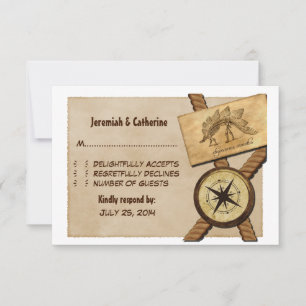 Carte de réponse du Mariage vintage Adventure