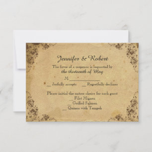 Carte de réponse du Mariage vintage Hydrangea