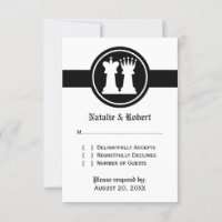Carte de réponse du roi et de la reine des échecs 