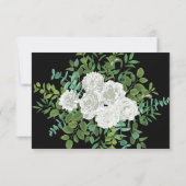 Carte de réponse du Rose Peony noir et blanc (Dos)