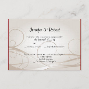 Carte de réponse du Ruby Heart 40e anniversaire