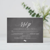Carte de réponse du script RSVP de mariage du tabl (Debout devant)