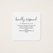Carte de réponse du site Web Mariage RSVP du code (Devant)