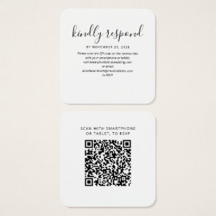 Carte de réponse du site Web Mariage RSVP du code