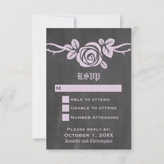 Carte de réponse du tableau de bord Rose Lilac (Devant)