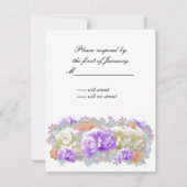 Carte de réponse Dusty Plum and Apricot Peonies (Devant)