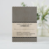 Carte de réponse Ebony Chic Chevron (Debout devant)