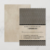 Carte de réponse Ebony Chic Chevron (Devant / Derrière)
