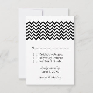 Carte de réponse Ebony Simple Chevron