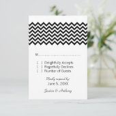 Carte de réponse Ebony Simple Chevron (Debout devant)