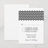 Carte de réponse Ebony Simple Chevron (Devant / Derrière)