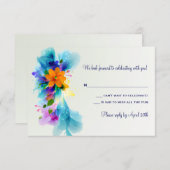 Carte de réponse Éclaboussure de couleur (Devant / Derrière)