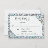 Carte de réponse Elegant Blue and Grey Abstrait St (Devant)