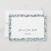 Carte de réponse Elegant Blue and Grey Abstrait St (Dos)