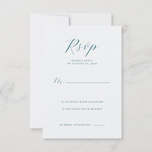 Carte de réponse Elegant Mint (Devant)