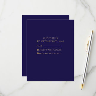 Carte de réponse Elegant Navy