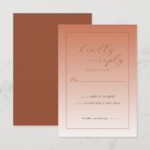 Carte de réponse Elegant Peach (Devant / Derrière)