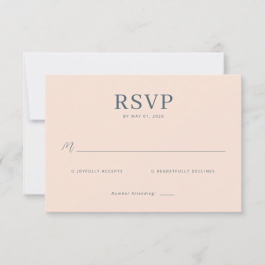 Carte de réponse Elegant Peach (Devant)
