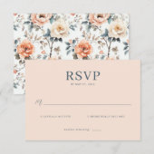 Carte de réponse Elegant Peach (Devant / Derrière)