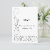 Carte de réponse Elegant Silver Swirls (Debout devant)