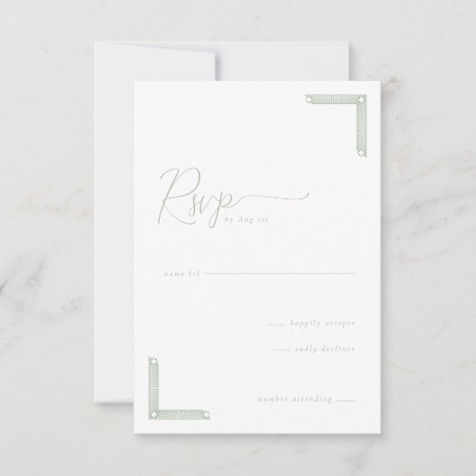 Carte de réponse élégante à la menthe (Devant)
