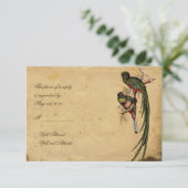 Carte de réponse élégante aux oiseaux du Quetzal v (Debout devant)