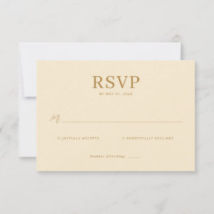 Carte de réponse élégante beige RSVP