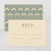Carte de réponse élégante beige RSVP (Devant / Derrière)