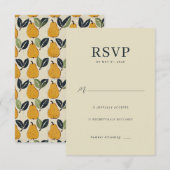 Carte de réponse élégante beige RSVP (Devant / Derrière)