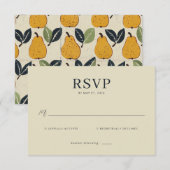 Carte de réponse élégante beige RSVP (Devant / Derrière)