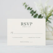 Carte de réponse élégante beige RSVP (Debout devant)