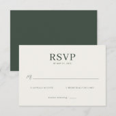 Carte de réponse élégante beige RSVP (Devant / Derrière)