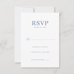 Carte de réponse élégante bleu-gris RSVP