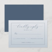 Carte de réponse élégante bleue (Devant / Derrière)