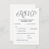 Carte de réponse élégante classique RSVP (réponse) (Devant / Derrière)