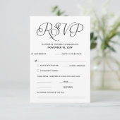 Carte de réponse élégante classique RSVP (réponse) (Debout devant)