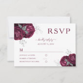 Carte de réponse élégante de mariage de roses de B (Devant)