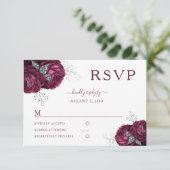 Carte de réponse élégante de mariage de roses de B (Debout devant)
