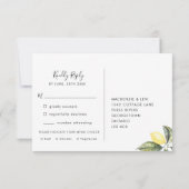 Carte de réponse élégante de menu de choix de RSVP (Dos)