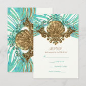 Carte de réponse élégante de plage de glamour de c (Devant / Derrière)